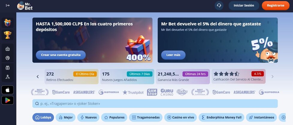 Mr. Bet Casino 2026: más de 4000 juegos y pagos instantáneos